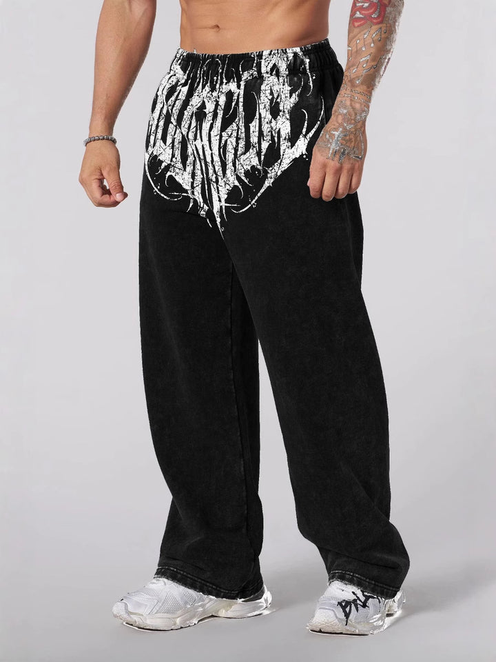 Herren nan weiche gewaschene Jogginghose mit weitem Schnitt und elastischem Bund Echo Archiv