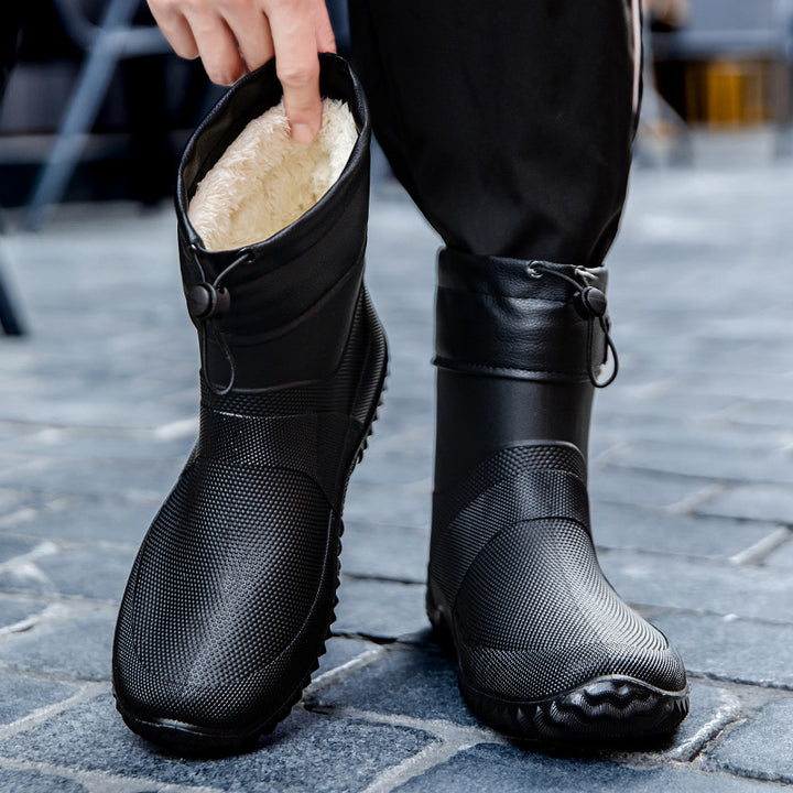 Herren Funktionale wasserdichte Ankle-Gummistiefel mit verstellbarem Bündchen Echoarhiv