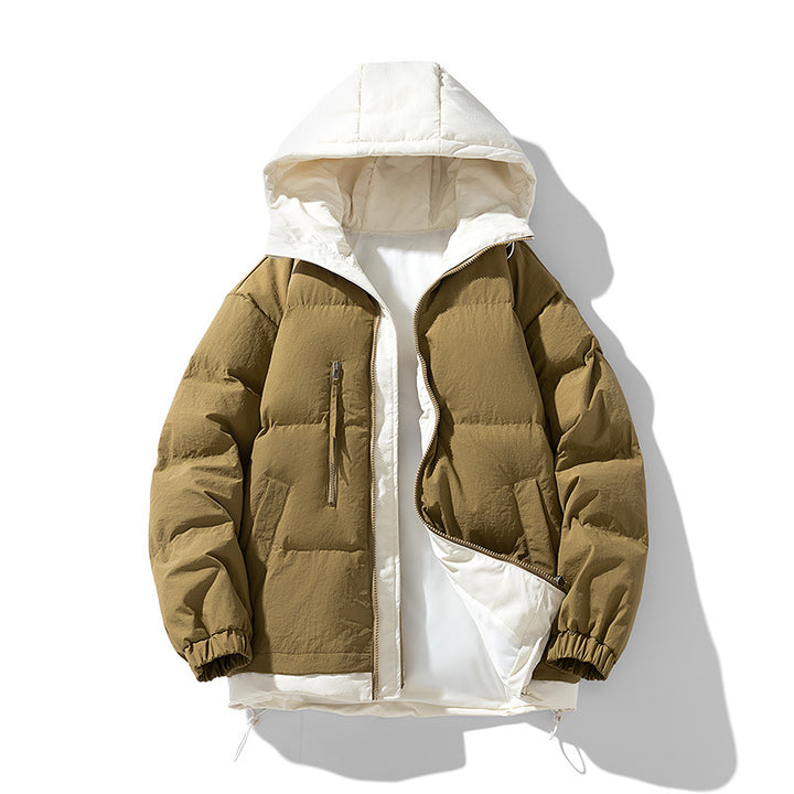 Unisex reversible insulated hooded puffer jacket with zip utility pockets – Auréline