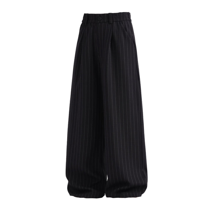 Damen Weite High‑Waist Plissee-Anzughose mit Nadelstreifen und Bundfalten Echo Archiv