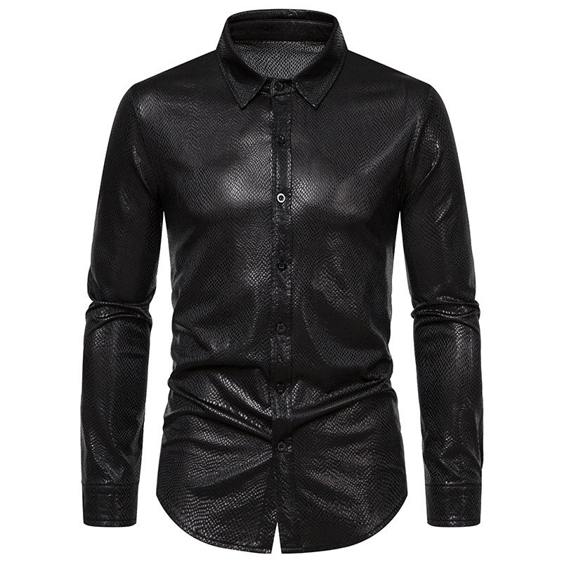 Herren elegantes Hemd mit schimmerndem Obermaterial und modernem Schnitt Echoarchiv