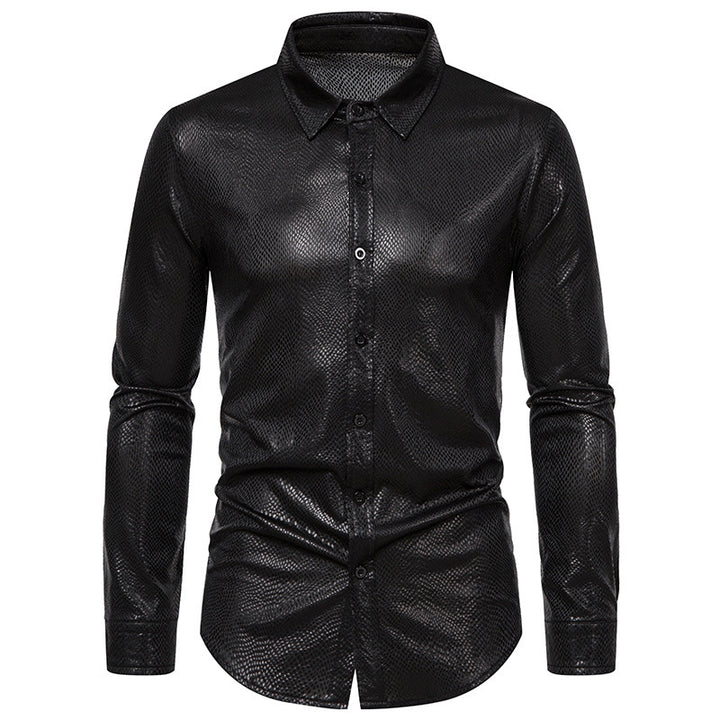 Herren elegantes Hemd mit schimmerndem Obermaterial und modernem Schnitt Echoarchiv