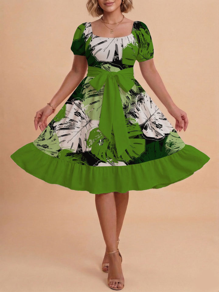 Damen Verspieltes Maxikleid mit Bärenmuster und taillierbarem Band Echo Archiv