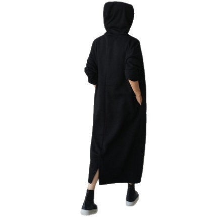 Damen Maxikleid‑Hoodie aus schwerem Sweat mit kastiger Oversize‑Silhouette – Valéora