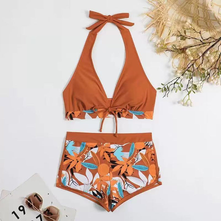 Damen Bikini-Set mit modischem Triangel-Oberteil und sportlichen High-Waist-Hosen Echo Archiv