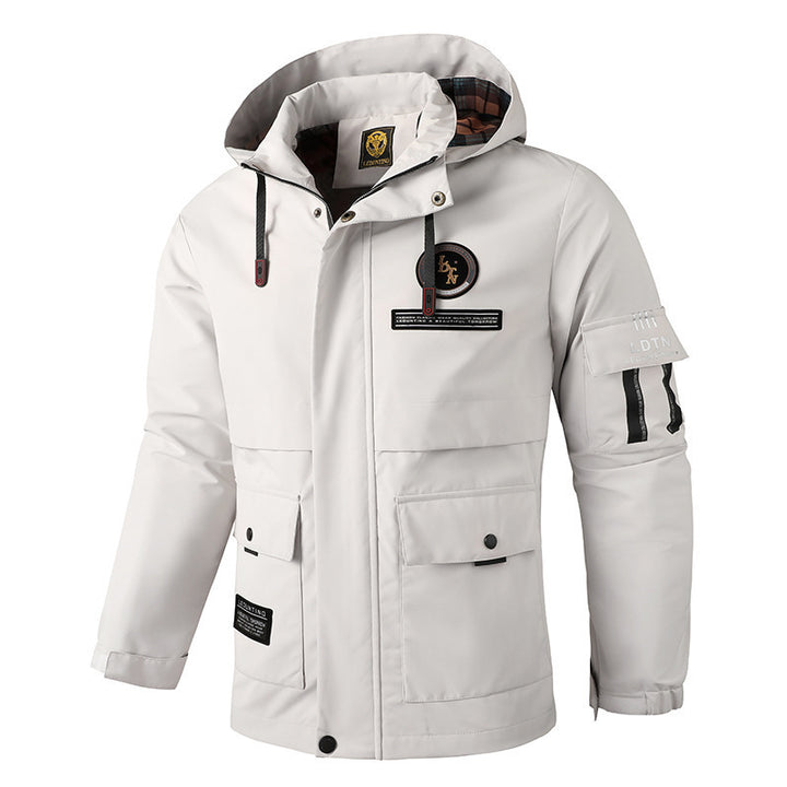 Herren nan urbaner Softshell-Parka mit Kapuze, verdecktem Zweiwege-Reißverschluss und Ärmeltasche Echo Archiv