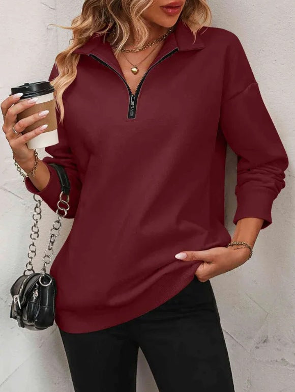 Damen SwEchoarchivtshirt mit halbem Reißverschluss Echoarchiv