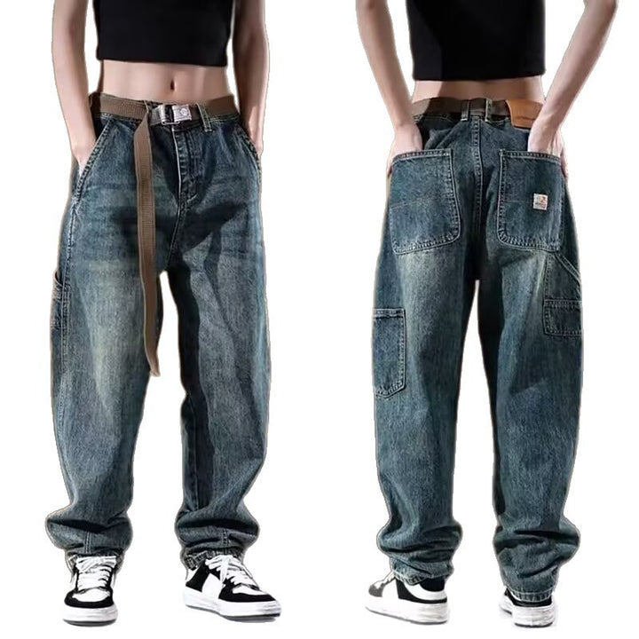 Damen Weite Denim-Hose mit hohen Taschen Echo Archiv