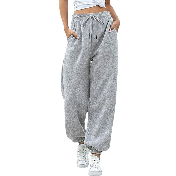 Damen nan weite High-Waist Jogginghose aus weichem Fleece mit elastischem Bund, Eingrifftaschen und engen Saumbündchen Echo Archiv
