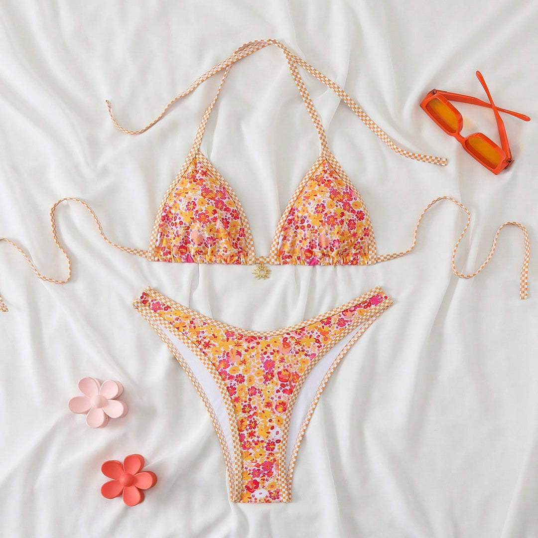 Damen Triangel-Bikini mit floralem Muster und raffinierten Details Echo Archiv