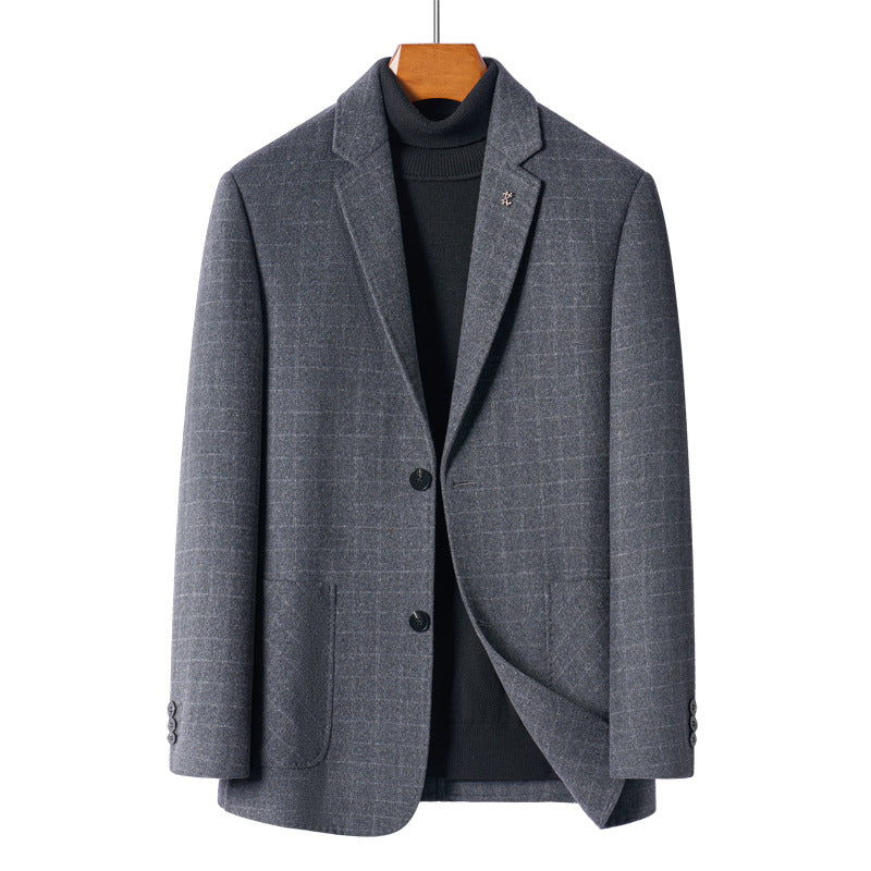 Herren eleganter Blazer mit feinem Karomuster Echoarchiv