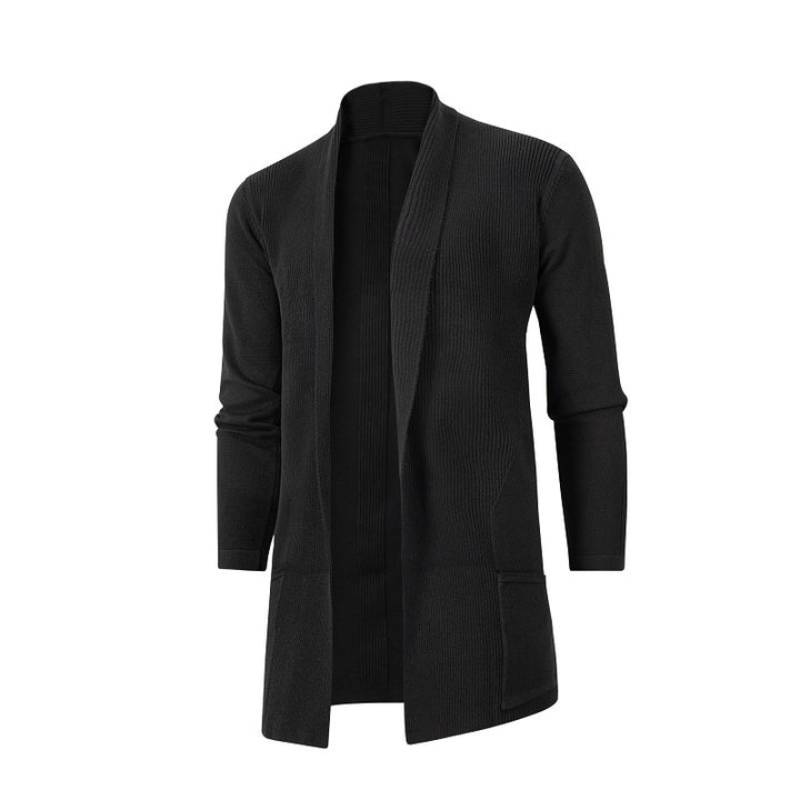 Herren Strickjacke mit offenem Design und minimalistischen Taschen Echoarchiv