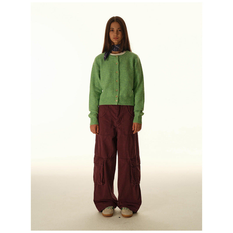 Damen Baggy-Cargo-Hose mit hoher Leibhöhe, großen Klappentaschen und verstärkten Nahtpaneelen Echo Archiv