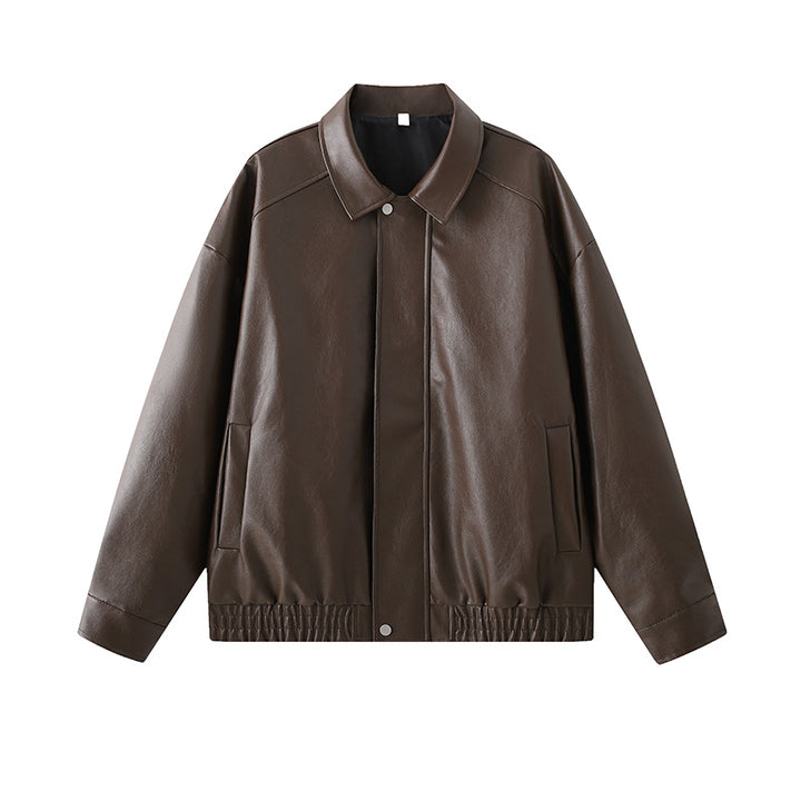 Herren elegante Kunstlederjacke mit elastischem Bund Echoarchiv