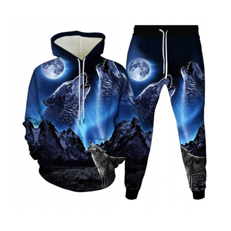 Herren Kapuzenpullover und Jogginghose Set mit modernem Grafikausdruck Echoarchiv
