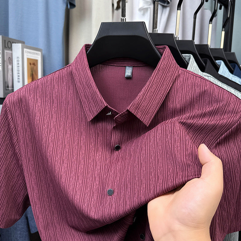 Herren Kurzarmhemd mit feiner Textur und elegantem Design Echoarchiv