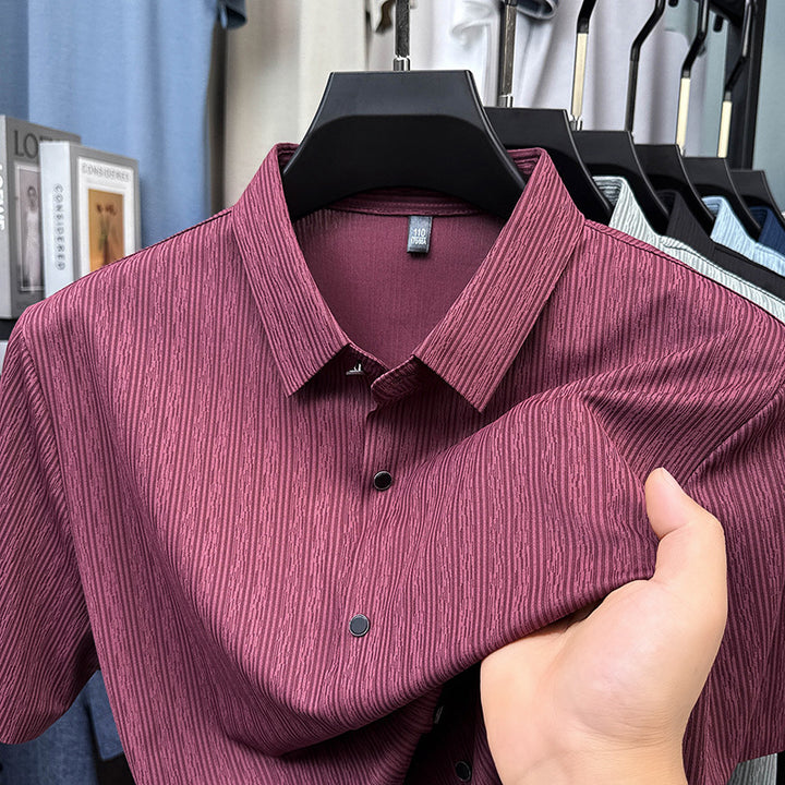 Herren Kurzarmhemd mit feiner Textur und elegantem Design Echoarchiv