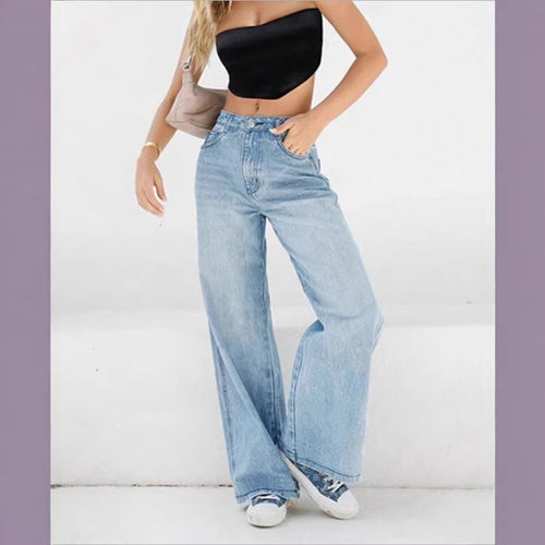 Damen weite High-Waist Jeanshose im Palazzo-Stil Echo Archiv