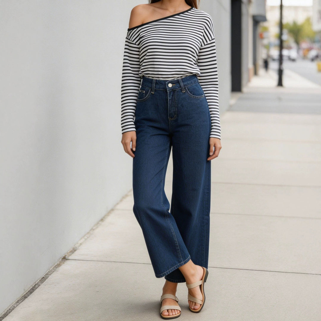 Damen nan High‑Waist Wide‑Leg-Jeans mit weitem Bein und klassischem Five‑Pocket-Schnitt Echo Archiv