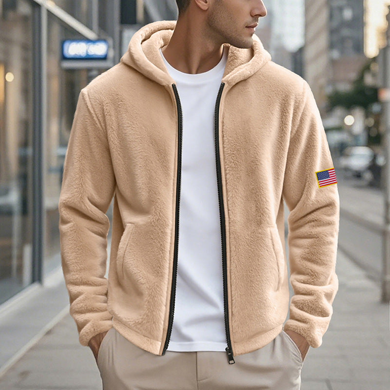 Herren Fleece-Hoodie mit praktischen Taschen und modernem Reißverschluss Echoarchiv