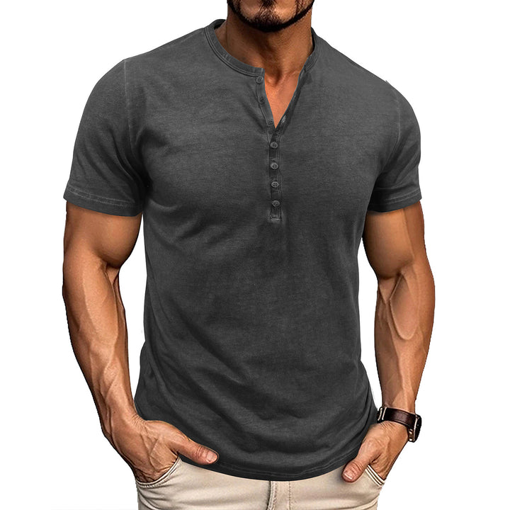 Herren Kurzarmshirt mit modischem Henley-Ausschnitt Echoarchiv