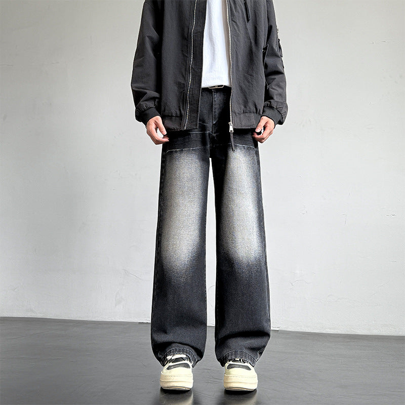 Herren weite Denim-Jeans mit einzigartiger Waschung Echoarchiv