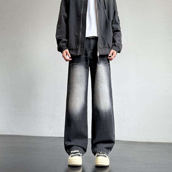 Herren weite Denim-Jeans mit einzigartiger Waschung Echoarchiv
