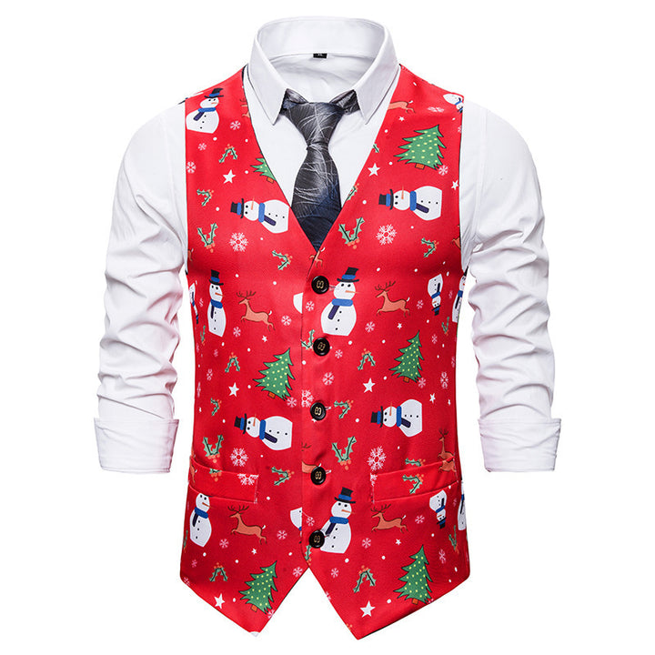 Herren Festtagsweste mit lebhaftem Weihnachtsdesign Echoarchiv