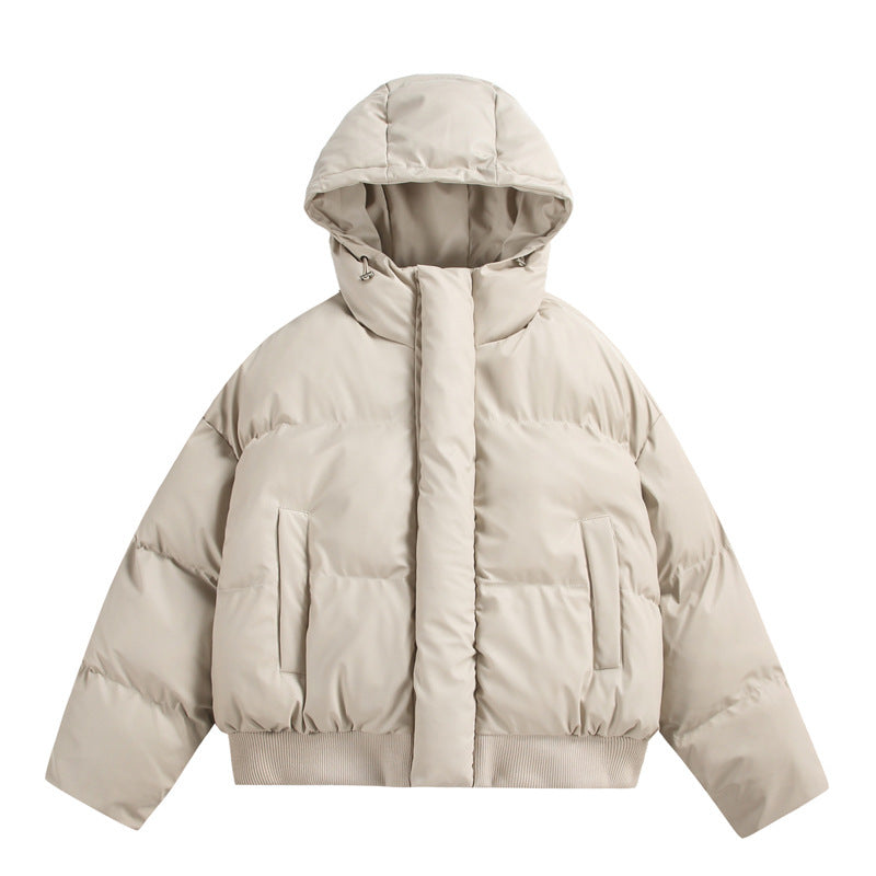 Damen Gekürzte Isolierende Pufferjacke im Boxy‑Cut mit Volumen‑Kapuze, Stehkragen und Rippbund Echo Archiv