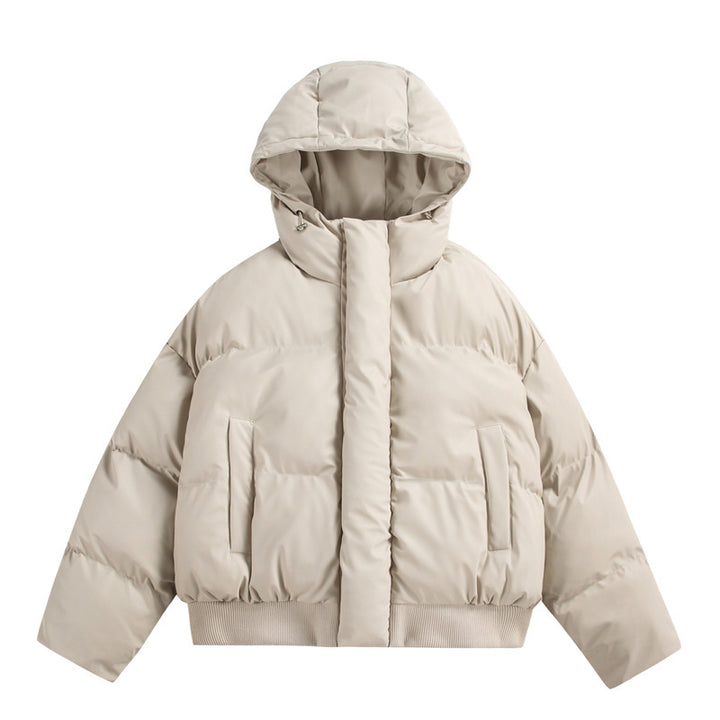 Damen Gekürzte Isolierende Pufferjacke im Boxy‑Cut mit Volumen‑Kapuze, Stehkragen und Rippbund Echo Archiv