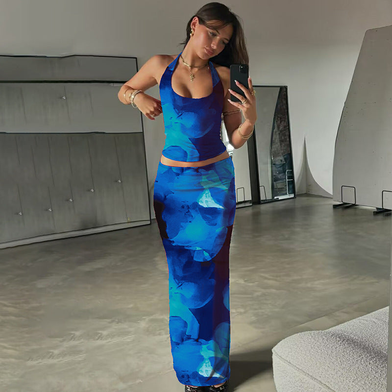 Damen Elegantes Maxikleid mit verführerischem Halterneck Echo Archiv