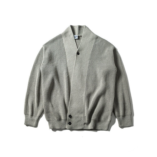 Herren Strickcardigan mit Schalkragen und asymmetrischer Knopfleiste Echoarchiv