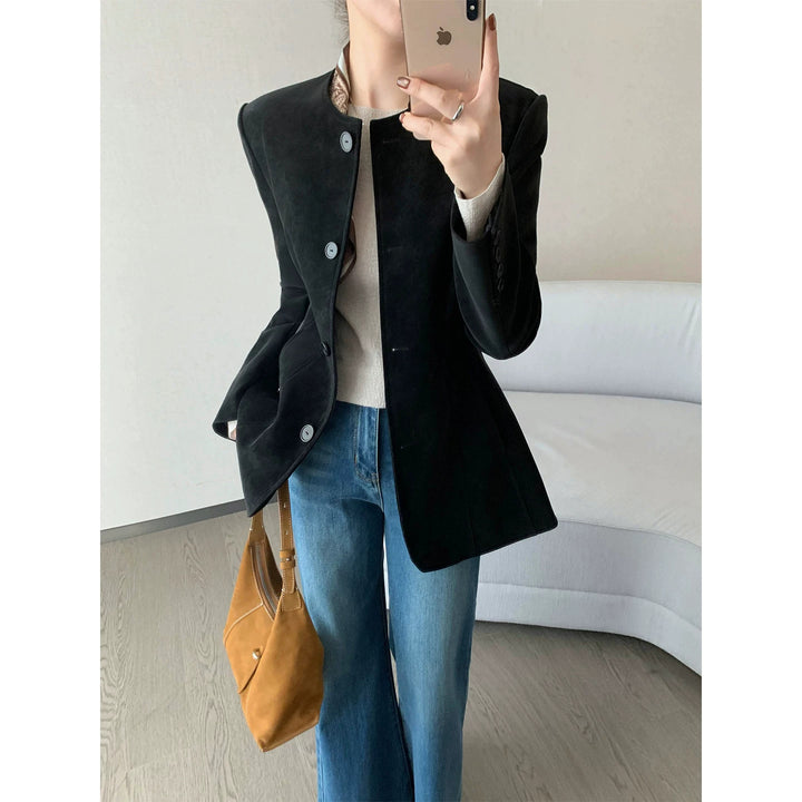 Damen Modischer Blazer mit strukturiertem Design Echoarchiv