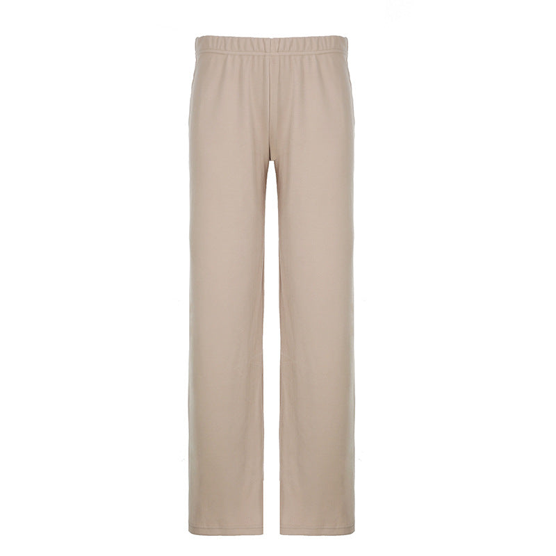Damen nan legerer Palazzo-Loungehose mit Umschlagbund und weichem Baumwollstretch Echo Archiv