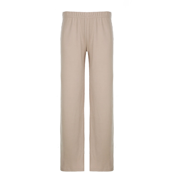 Damen nan legerer Palazzo-Loungehose mit Umschlagbund und weichem Baumwollstretch Echo Archiv