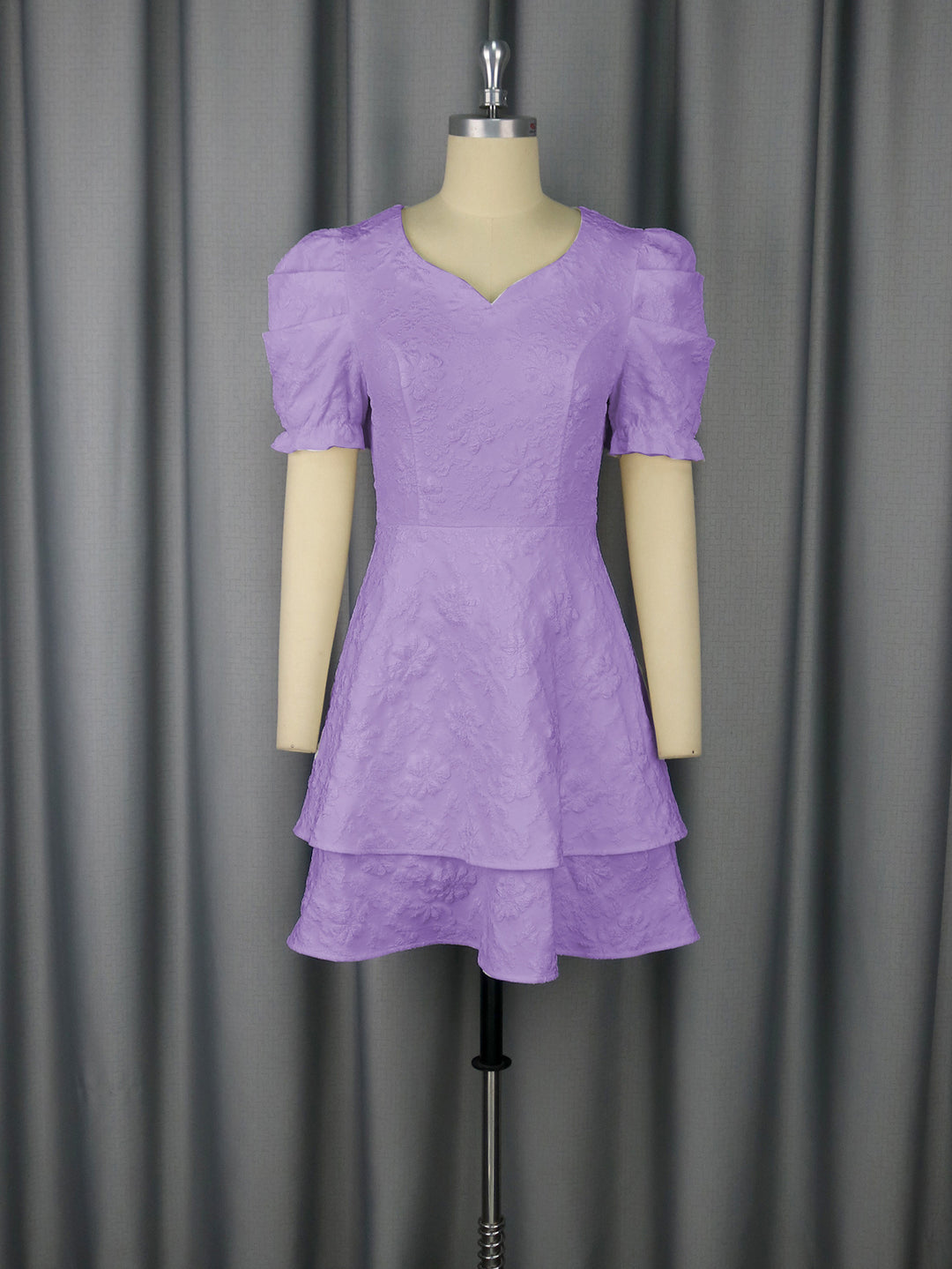 Damen romantisches Kurzarmkleid mit gestuftem Rock Echo Archiv