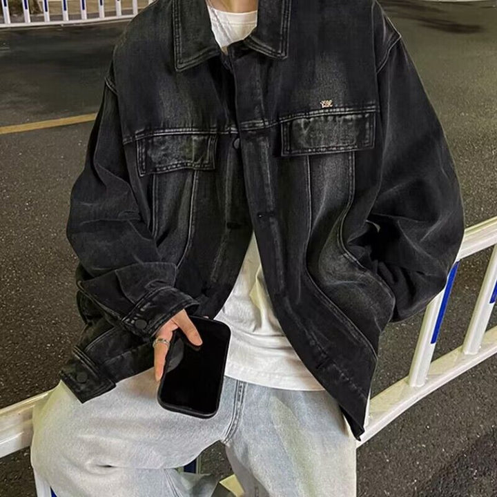 Damen Lässige Oversized Denimjacke Echoarchiv