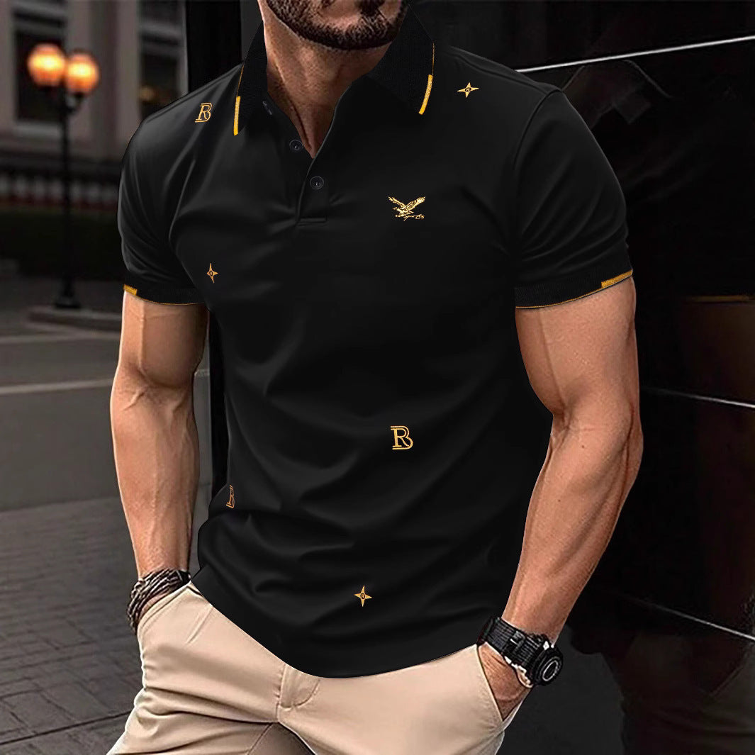 Herren Polohemd mit modischem Stickdesign und hochwertigem Stoff – Cavello