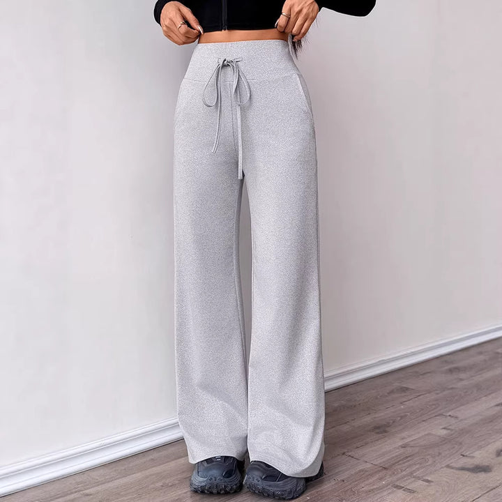 Damen Bequeme Sporthose mit hoher Taille und Kordelzug Echo Archiv