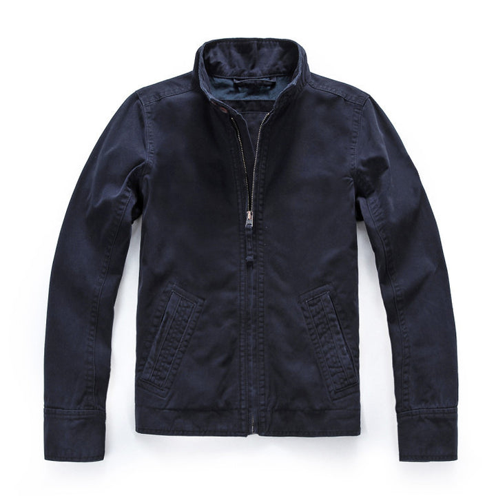 Herren leichte Baumwoll-Twill Feldjacke mit Stehkragen und Reißverschluss Echoarchiv
