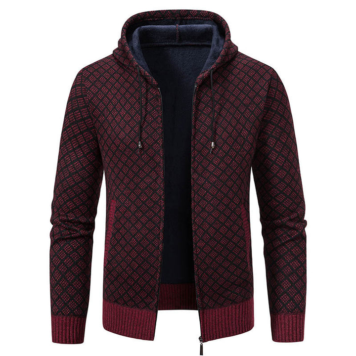 Herren stylische Jacke mit modernem Wabenmuster und Kapuze Echoarchiv