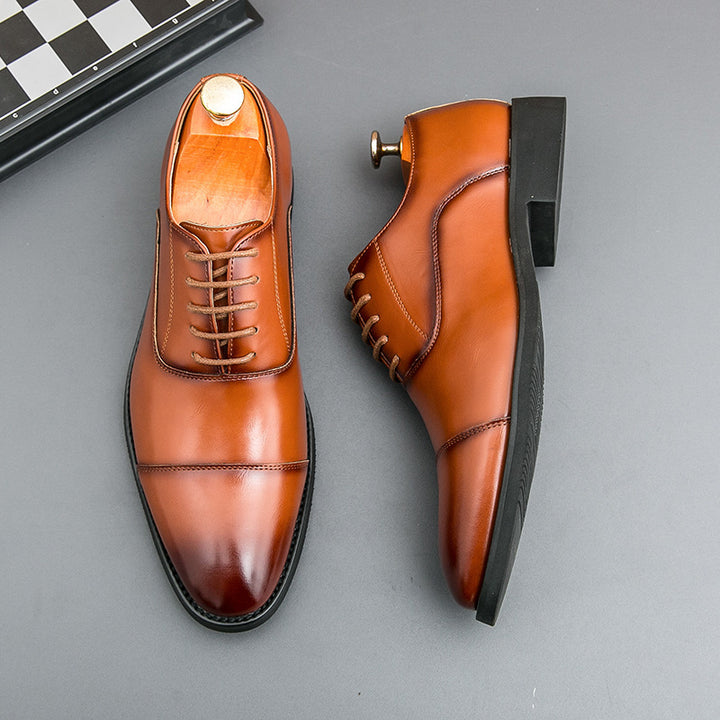 Herren klassische Oxford-Lederhalbschuhe mit Kappnaht, gepolstertem Lederfutter und rutschfester Gummisohle Echo Archiv