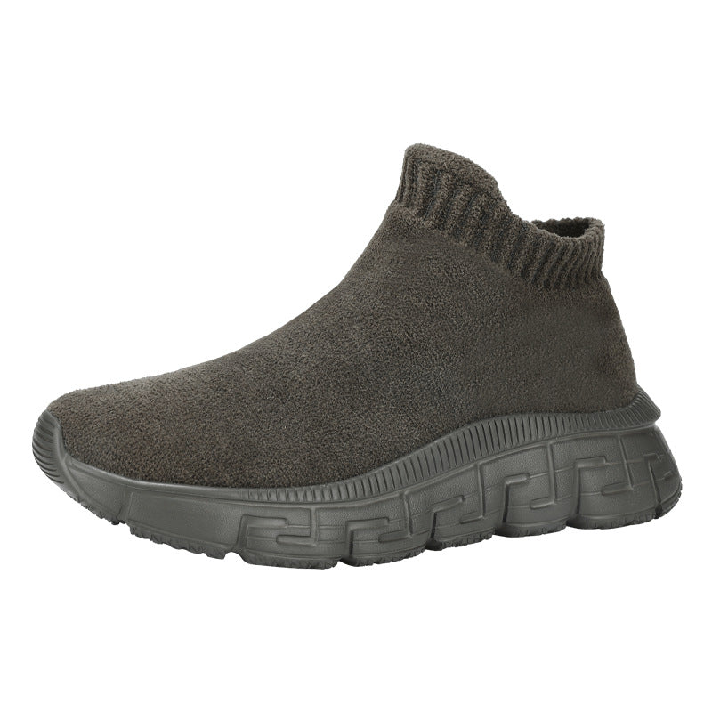 Damen nan kuscheliger Sock-Sneaker aus Teddy-Samt mit elastischem Schaft und stoßdämpfender Profilsohle Echo Archiv