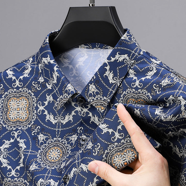 Herren elegantes Hemd mit kunstvollem Muster Echoarchiv