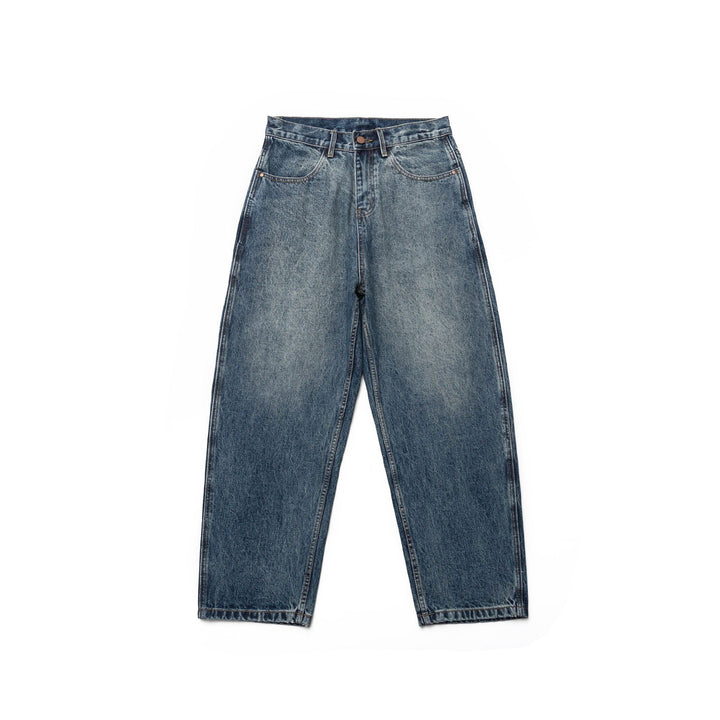Damen Hochtaillierte Straight-Jeans im Retro-Workwear-Stil mit geradem Bein Echoarchiv