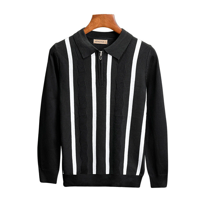 Herren trendiges Langarm-Polo Echo Archiv