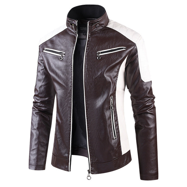 Herren Sportliche Kunstlederjacke mit hohem Kragen Echo Archiv