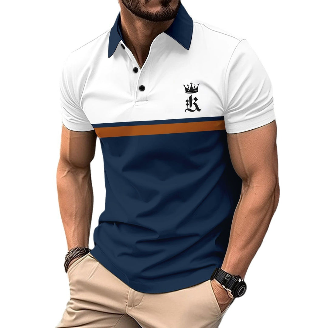 Herren modisches Kurzarm-T-Shirt mit Kontraststreifen Echoarchiv