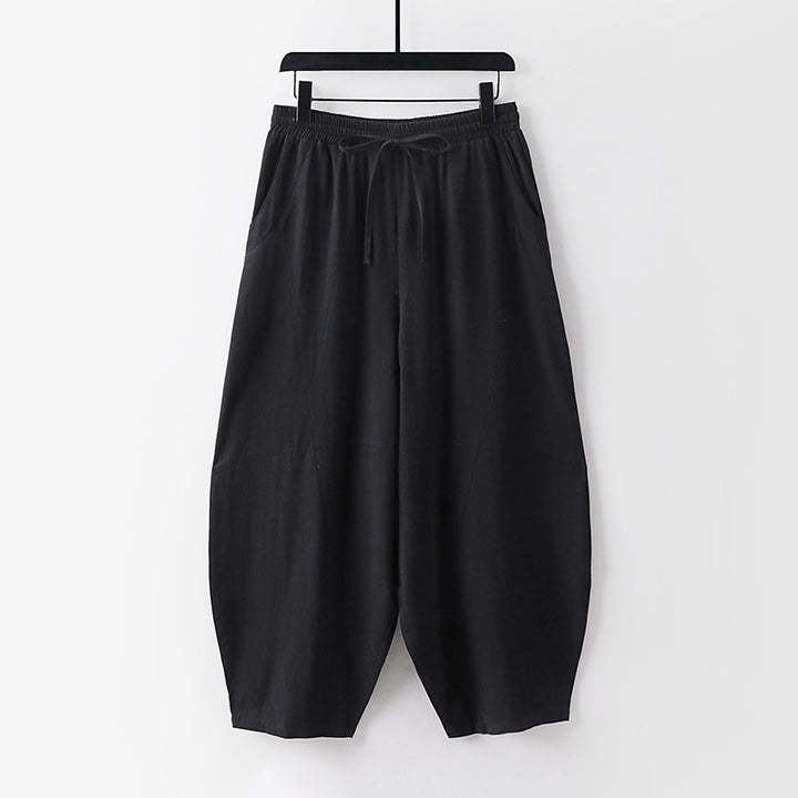 Damen Leichte Haremshose mit weitem Bein und elastischem Bund Echoarchiv