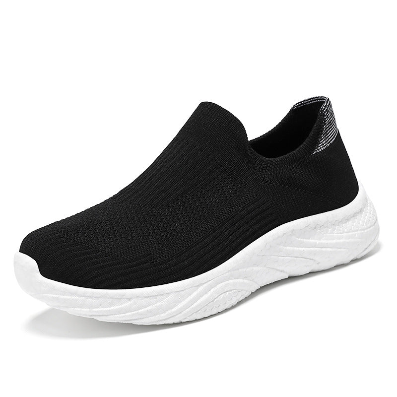 Damen nan nahtloser Strick-Slip-On Komfort-Laufschuh mit sockenähnlichem Schaft und gedämpfter Wellen-EVA-Sohle Echo Archiv